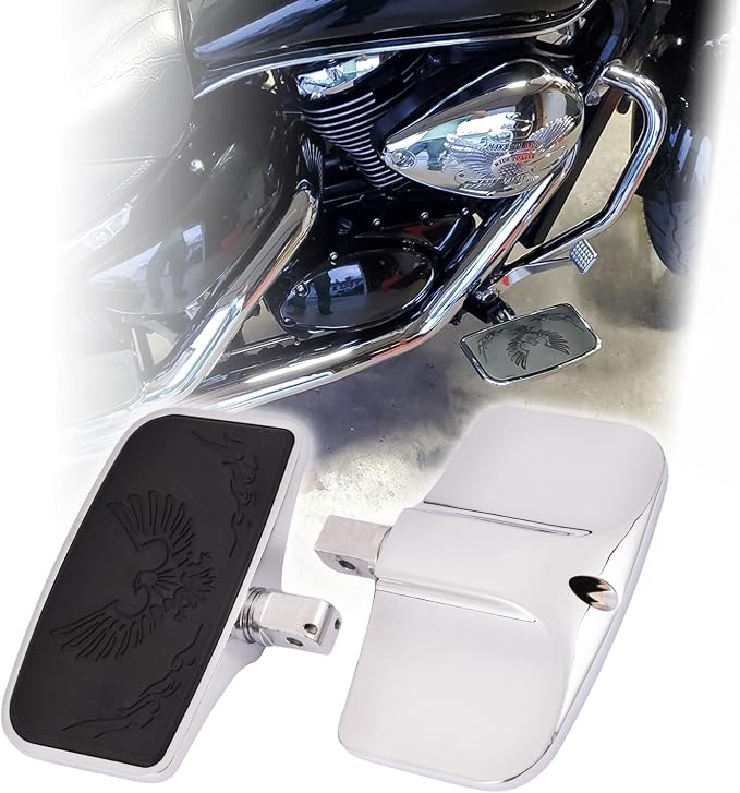 Kinglemc Rear Passenger Floorboard FootPeg footboard for Kawasaki (Eagle 7.9 * 4.5", Silver)
