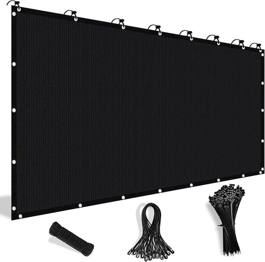 Shade&Beyond 90% Sun Shade Cloth with Grommets, 10' X 10' Pergola Shade Cover Canopy, Mesh Tarp Sun Screens for Patio, Outdoor, Garden, Backyard, Black, GN10