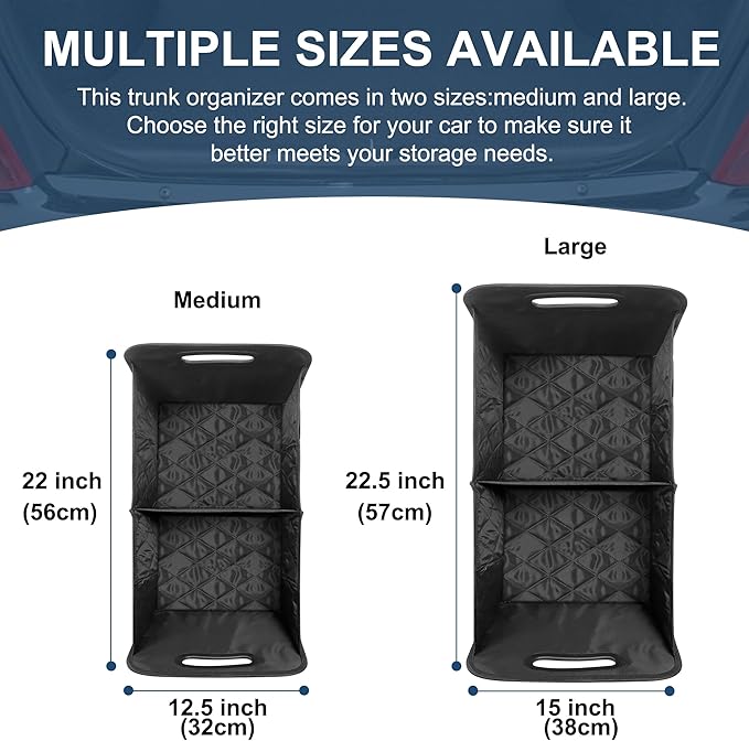 Deosk Car Trunk Organizer for SUV, Car Organizers and Storage with 6 Pocket, Car Accessories for Women/Men 70L Waterproof Polyester Trunk Organizer(Large, Charcoal)