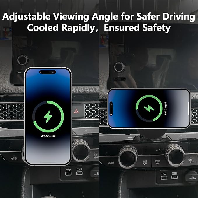 CLEC for Honda Civic 2022-2026 Magnetic Wireless Car Charger Phone Holder Mount Custom Fit for Honda Civic 2022-2025 15W Fast Charging Car Phone Holder Wireless Charger