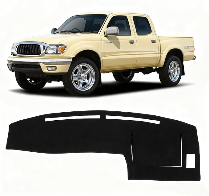 KUST Black Dash Cover for Toyota Tacoma 1998-2002 2003 2004 Left Hand Driving Dashboard Cover Polyester Non-Slip Interior Accessories for Toyota Tacoma Sunshade Windshield No Glare