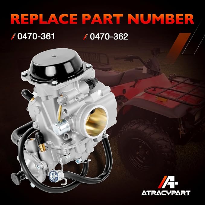 Carburetor Carb Compatible with 1998 1999 2000 2001 Arctic Cat 400 2x4/4x4, Bearcat 454 4x4, 500 4x4 (Exclude Auto Edition), Replaces # 0470-361 0470-362