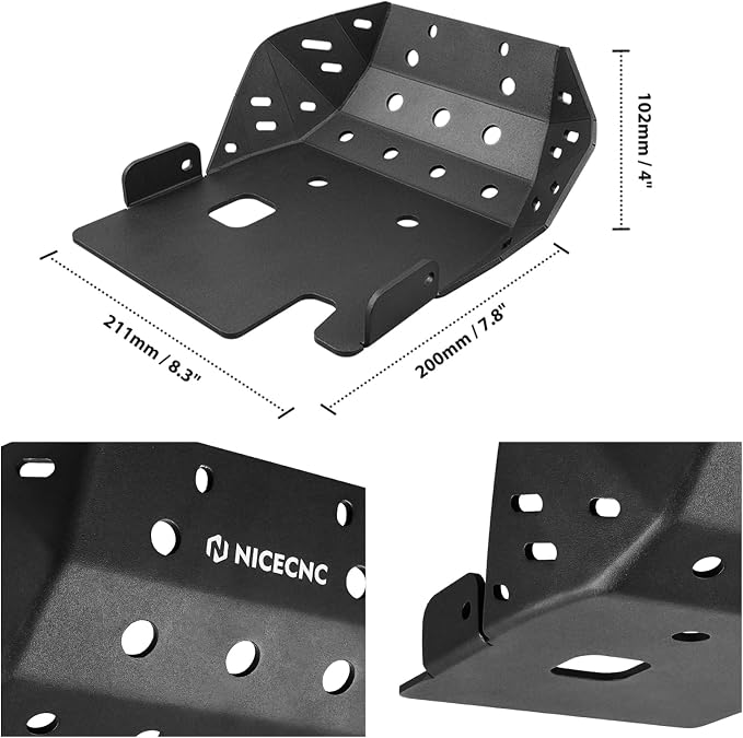NICECNC Black Skid Plate Bash Crash Plate Engine Bottom Protector Guard Cover Compatible with Honda XR650L 1993 1994 1995 1996 1997 1998 1999 2000 2001-2024,Aluminum Alloy Anodization