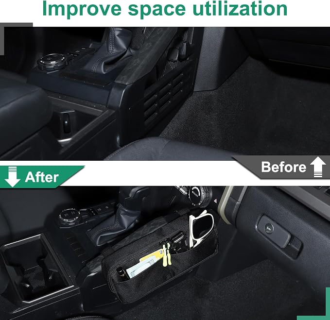 TOYCIDFG Gear Shift Side Hanging Storage Organizer Bag Compatible with Toyota Tacoma 2024 2025 2026, Car Interior Organizer Accessories