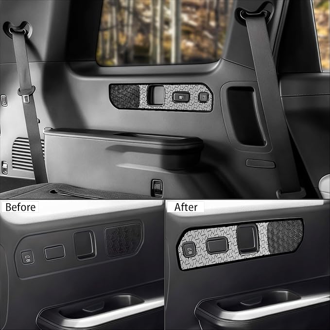 Stainless Steel Chrome Rear Trunk Speaker Cover Car Speaker Protection Trim Cover Compatible with Kia Telluride 2027 Accessories (Black)