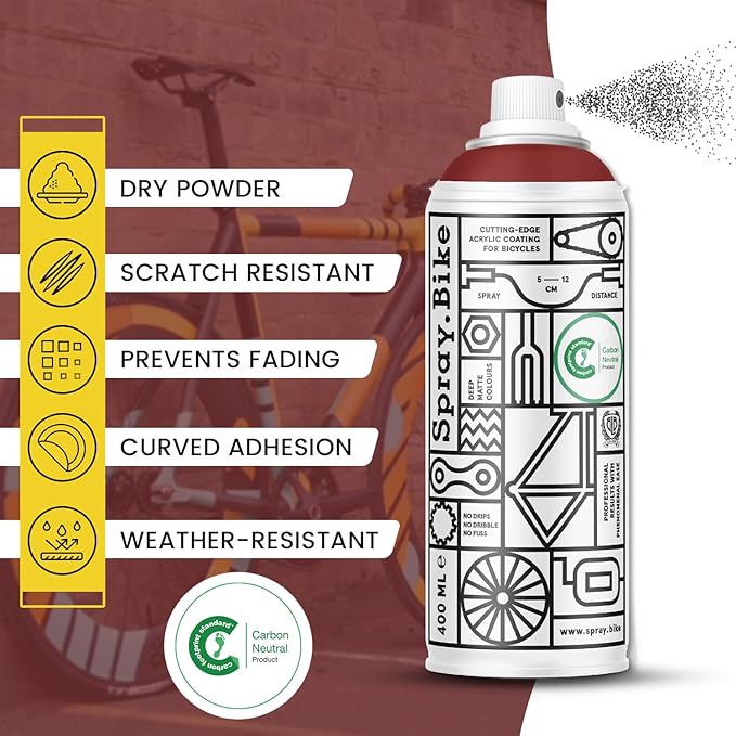Spray.Bike Spray Paint | Designed Mainly for Bicycles | Multi-Use Acrylic Spray Paint for Metal, Plastic | High Coverage Bike Paint, 400ml, Redbridge