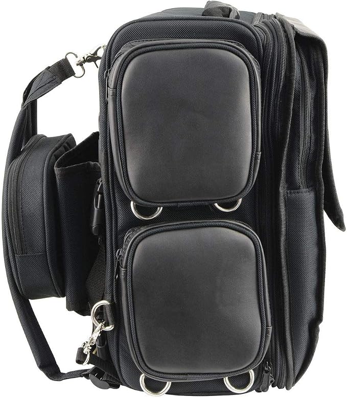 Milwaukee Leather MP8185 Large Black '4 Pocket' PVC Motorcycle Travel Sissy Bar Bag - Large