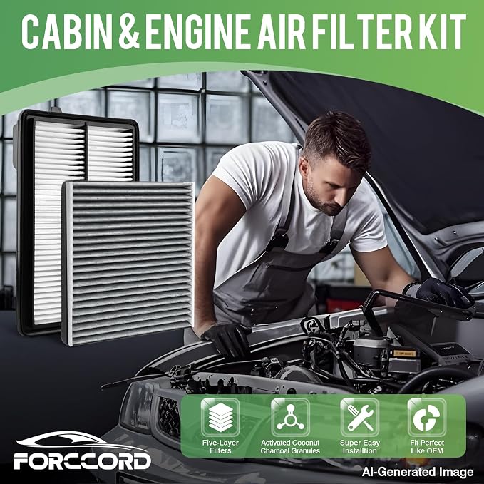 Cabin & Engine Air Filter Fit for 2021-2026 Genesis GV80 2.5L Gas Activated Carbon Cabin Filter Replace#971333M000 28113T6210 Car Accessories
