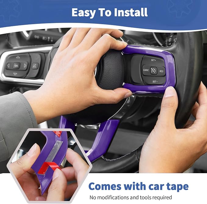 RT-TCZ for Wrangler JL Interior Trim Kit Compatible with Jeep Wrangler JL JLU Gladiator JT 2018-2023 Purple Interior Accessories 23pcs