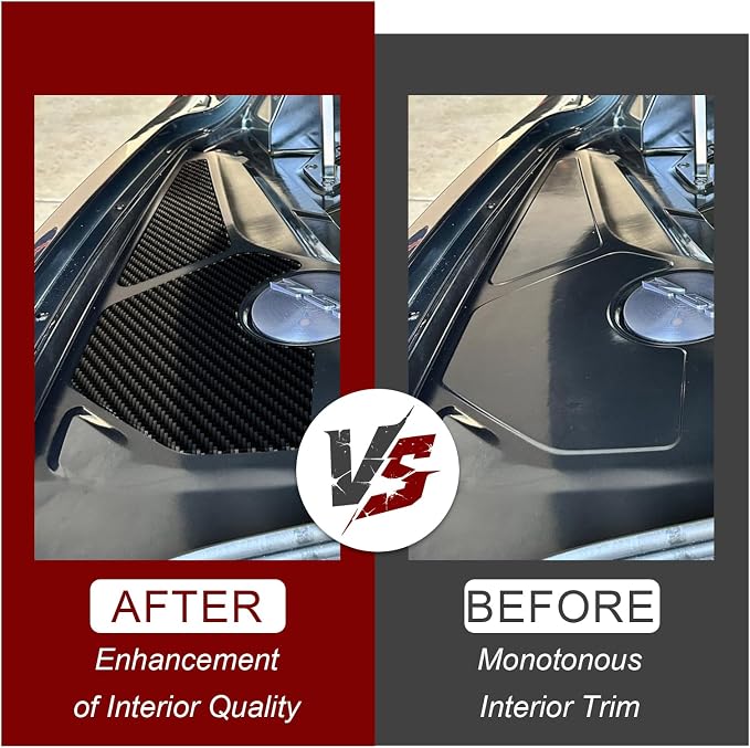 Real Carbon Fiber Engine Bay Side Panel Trim Compatible with Corvette C8 2020-2026, Interior Decor Sticker Accessories