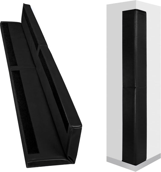 Wall Corner Guards & Edge Protector, Heavy Duty Wall Corner Protective Safety Padding, All-Weather 2 Sides Corner Pad for Gyms, Basketball Court, Playrooms, Garages,etc. (Black, 6FT Tall 6in Sides)