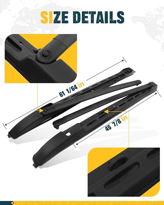 Trumgeta Roof Rack Cross Bars Kit Fit for 2005-2023 Toyota Tacoma Double Cab Only 165lbs Capacity Roof Rails Crossbar for Cargo Bike Kayak Snowboard Rooftop Accessories Cargo Carrier