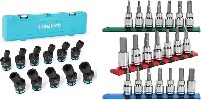 DURATECH Allen Bit Socket Set & DURATECH 3/8" Drive Swivel Socket Set