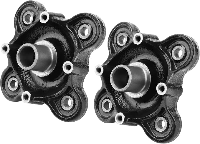2 Pcs Rear Wheel Hub Machined Black Compatible With Polaris Ranger 900 1000 570-Full-Size Diesel HST Brutus Pro-XD GEM-eM1400 M1400-Gas