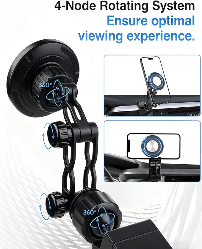 Autorder Upgraded Magnetic Car Phone Holder for Toyota Tacoma 2016-2023 Accessories Strong Adsorption Phone Mount 360°Flexible Adjustment Magnetic Phone Stand Fit for All Smartphone for MagSafe