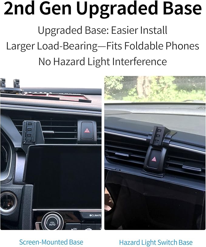Wireless Charging car Phone Holder for Honda Civic 2016-2021 Accessories 5/7 inch Screen Fixed Clip,360° Rotation car Phone Mount Compatible with MagSafe