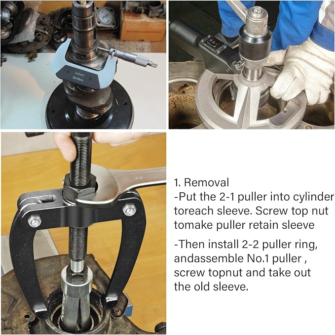 Injector Sleeve Nozzle Cup Tube Remover and Installer Tool Kit Compatible with Volvo Truck D11 D13 D16 Mack MP7 MP8 MP10 Engines Alternative to OEM 9986174 88800387 88800196