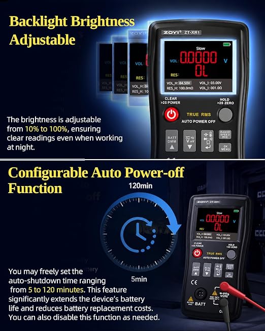 2 in 1 Battery Internal Resistance Tester Multimeter, 0~±100V 4-Wire Measurement, Auto Range 25000 Counts Multimeter for Automotive Battery Inspection, Industrial Tools, Appliance Repair