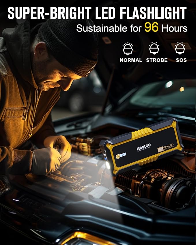 GOOLOO GP4000 Jump Starter & GOOLOO DS100 OBD2 Scanner Bluetooth