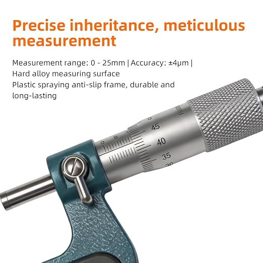 Digital Micrometer Industrial Tools 0-1''Precision Dual Ball Anvil Micrometer Pipe Tube Round Carbide，Accuracy: ± 0.00015， by 0.0003'' Graduation Digit Outside Micrometer in Fitted Box
