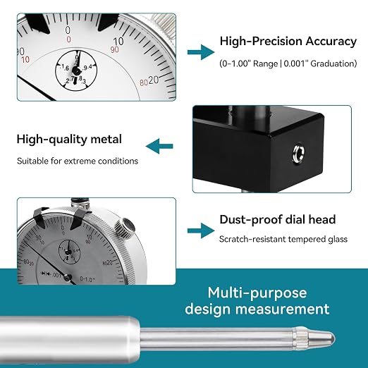 6434 Sleeve Height and Counter Bore Gauge for All Diesel Engines Cylinder Bore Gauge Range 0-1.00", Graduation 0.001", Reading 0-100