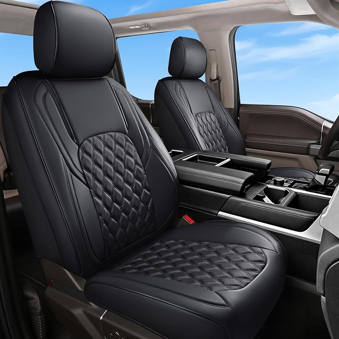 Huidasource Custom Fit Tundra Car Seat Covers Full Set, Waterproof Front&Rear Seat Cushion Fit for 2022 2023 2024 2025 2026 Toyota Tundra CrewMax/Double Cab Pickup Truck (Full Set/Black)