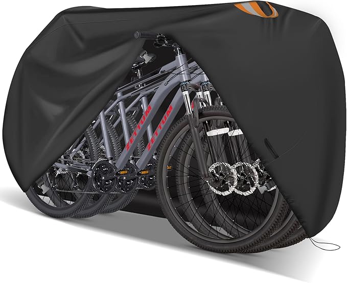 Zettum Bike Cover for 3 Bikes - Outdoor Bike Covers for Stationary 3 Bikes Heavy Duty & Waterproof, 600D Bicycle Covers for 3 eBike, Mountain Bike, Road Bike, Hybrid Bike, Beach Cruiser Bike Storage