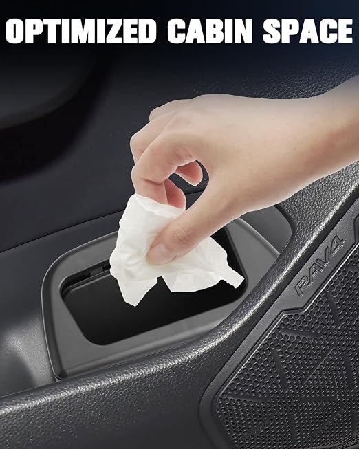 (2PCS) RAV 4 2025 Trash Can Trash Bin for Door RAV4 XSE Car Door Trashcan Trash Holder for 2019-2025 Toyota RAV4 Hybrid Accessories (LE/SE/XLE Premium/Woodland/Limited)Driver Passenger Door Trashcans