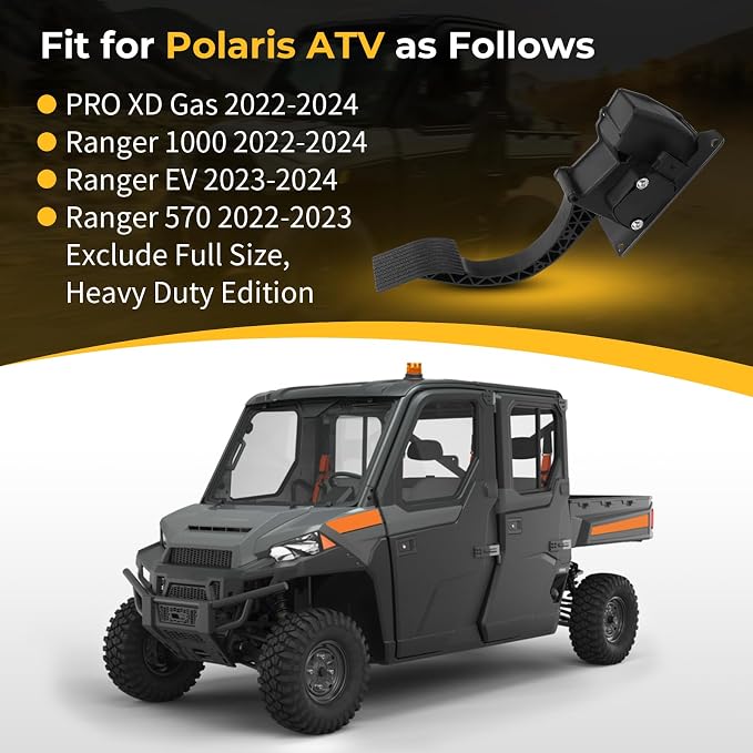 M MATI 4080107 Throttle Pedal Foot Gas Pedal for Polaris Ranger 1000 570 2022-2024 Ranger EV 2023-2024 PRO XD Gas 2022-2024