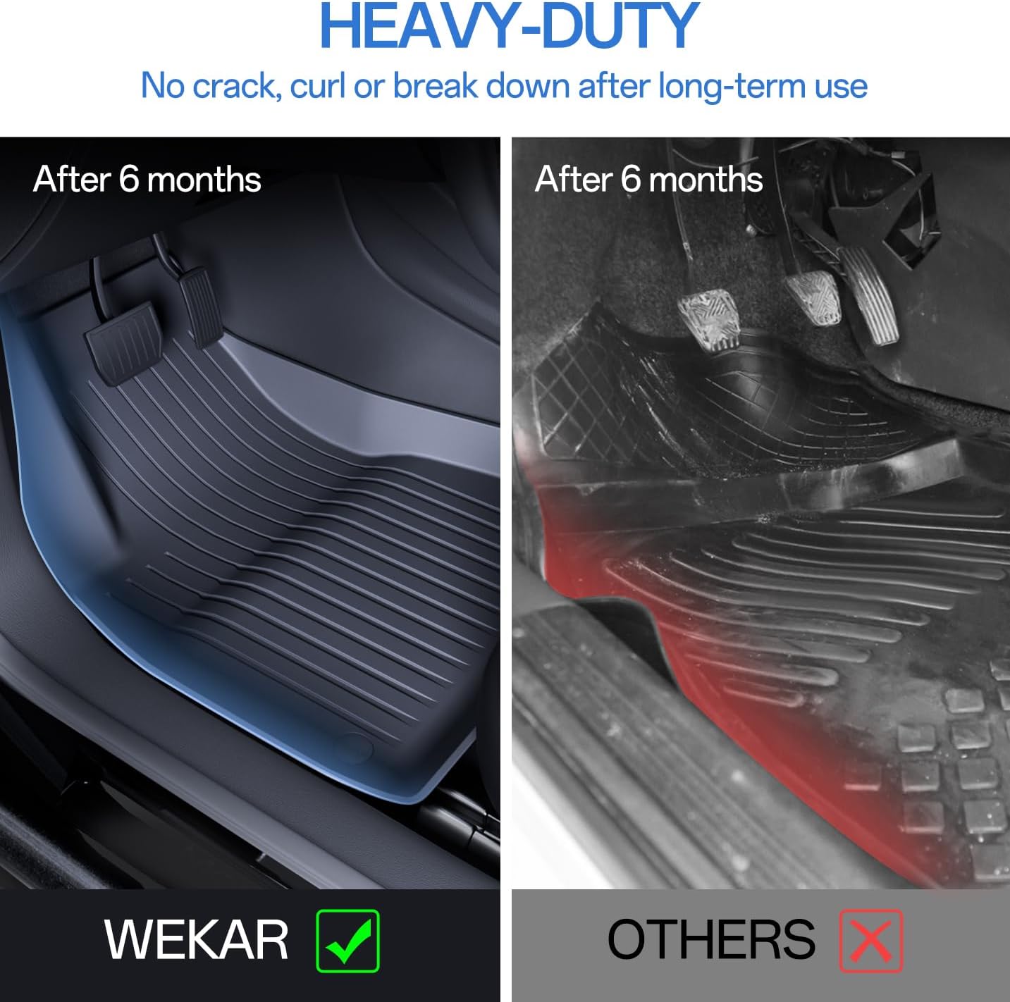 Floor Mats Fits for Tesla Model 3 2023-2018 - All Weather TPE Custom Fit Car Mats Floor Liners, Custom Fit, 3-Piece