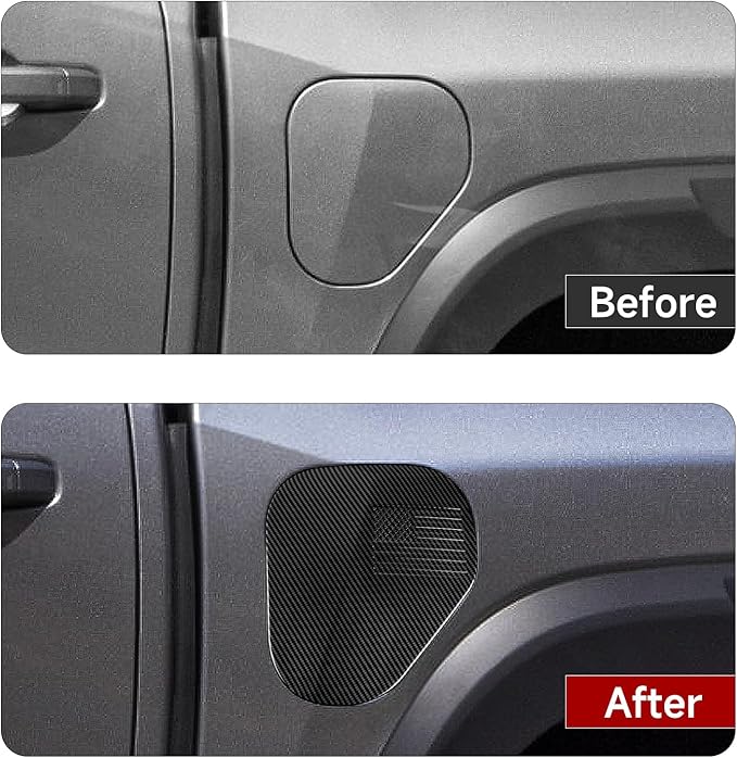 Car ABS Carbon Fiber Exterior Fuel Filler Door Gas Tank Cap Cover Interior Trim Decal for Chevy Colorado 2023 2024 2025 2026 Accessories