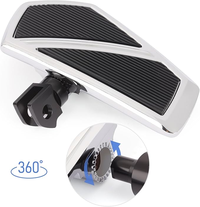 Front Footpegs Rider Floorboards Compatible with Kawasaki Vulcan S 650 Accessories 2015-2025 Anti-Slip Wide Motorcycle Highway Pegs (Chrome)