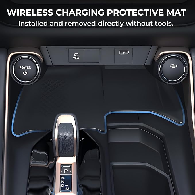 Wireless Charging Protective Mat for Toyota Grand Highlander 2026 2025 2024, Center Console Interior Accessories Silicone Anti-Slip Wireless Charger Cover Pad for 2024-2026 Grand Highlander
