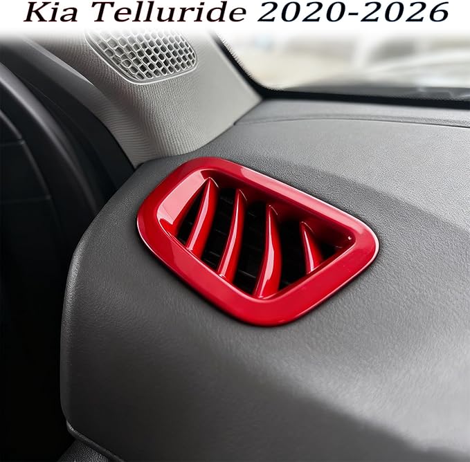 Dashboard Air Vent Cover, for Kia Telluride 2020 2021 2022 2023 2024 2025 2026,Sport Interior Trim Accessories - Wine Red