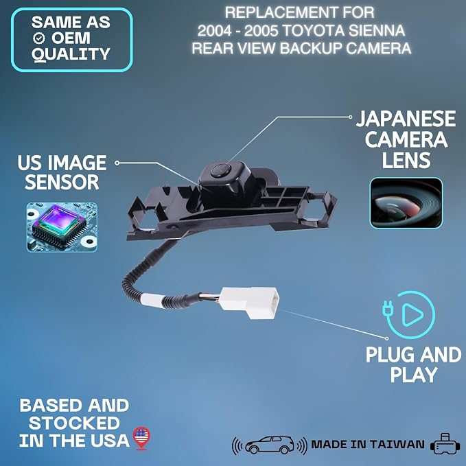 Backup Camera Replaces for 2004 2005 Toyota Sienna OE Part # 8679045010 | 86790-45010