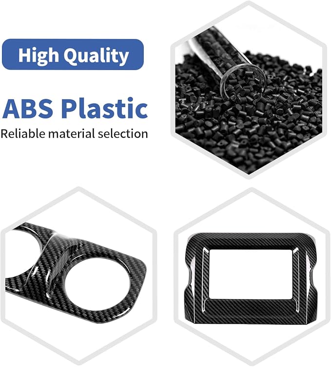 RT-TCZ for Wrangler JL Interior Trim Kit Carbon Fiber for Jeep Wrangler JL JLU 2018-2023 4-Door Black Carbon Fiber Grain Interior Accessories 11pcs (for 7 inch Display)