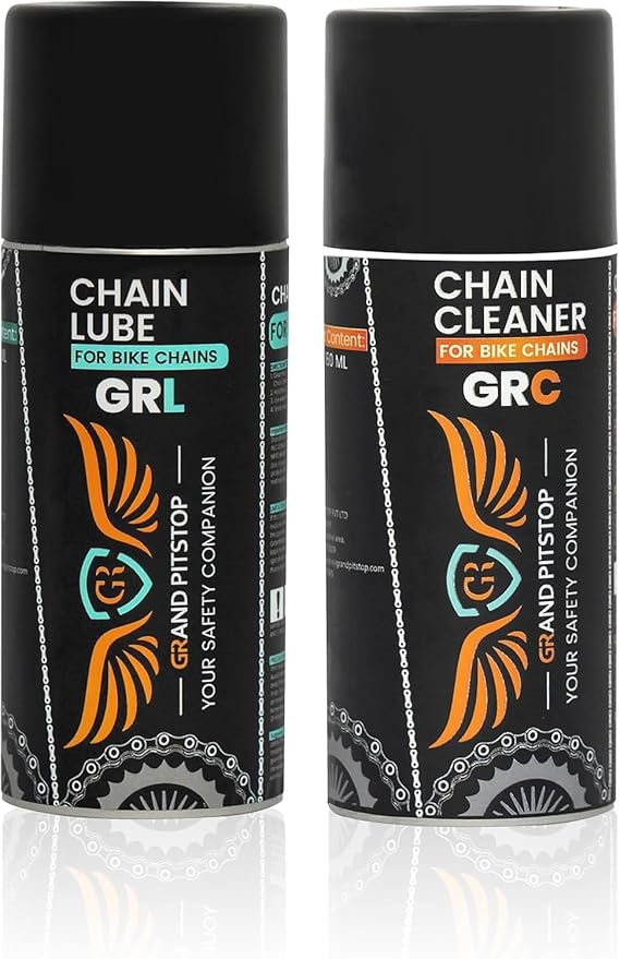 GRAND PITSTOP Chain Cleaner, Degreaser 160ml and Chain Lube, Greaser, 160ml Motorcycle Bike Chain Cleaner for all bikes Motorcycles, Super Durable