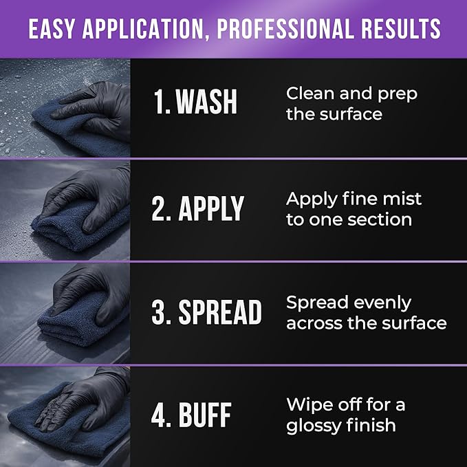 Nano Bond Hydrophobic Spray Ceramic Detailer - SiO2 Coating for Cars, RVs, Boats, Motorcycles, & ATVs, Headlight Restoration Kit Included, Professional Grade Sealant, Made In USA, 16 Fl Oz