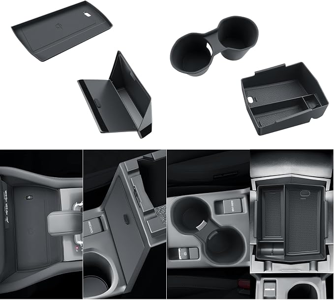 BIBIBO for 2025 Subaru Forester Console Organizer 2025 Subaru Forester Console Armrest Tray+Cup Holder +Wireless Charging Mat +Hidden Storage Box 2025 Forester Accessories