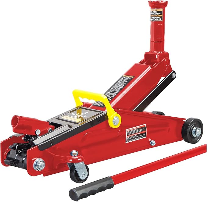 Big RED TAM83006 Torin Hydraulic Trolley Service/Floor Jack with Extra Saddle (Fits: SUVs and Extended Height Trucks), 3 Ton (6,000 lb) Capacity, Red