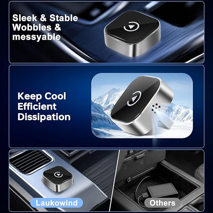 Wireless CarPlay Adapter Upgrade Wired CarPlay to Wireless for iPhone & Android, Support CarPlay & Android Auto 2 in 1,USB/Type C,Plug and Play Stable Connection for Cars with Built-in Wired Car Play