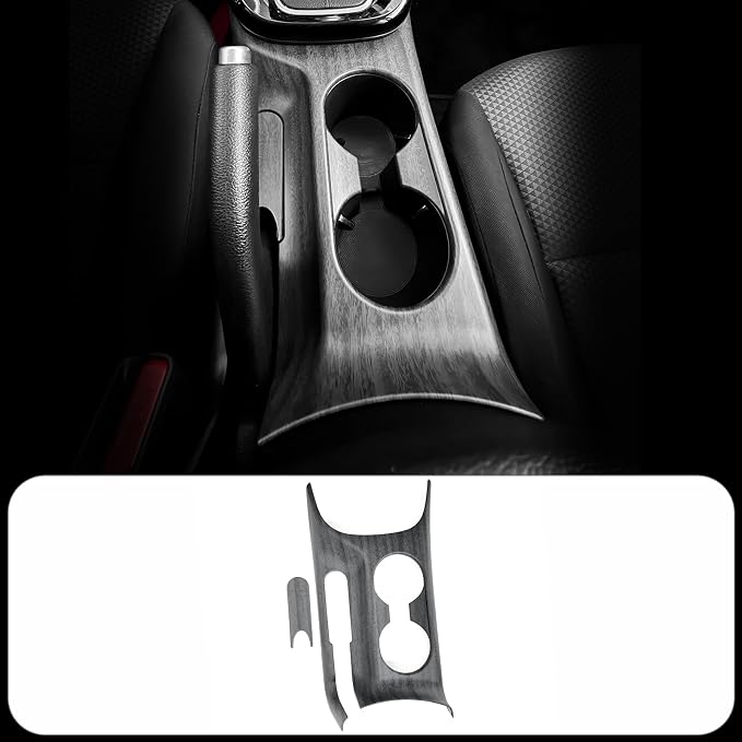 2PCS Cup Holder Trim Cover Compatible with Kia Soul 2020-2026 Accessories,Not for Electronic Handbrake Version (Wood Grain)