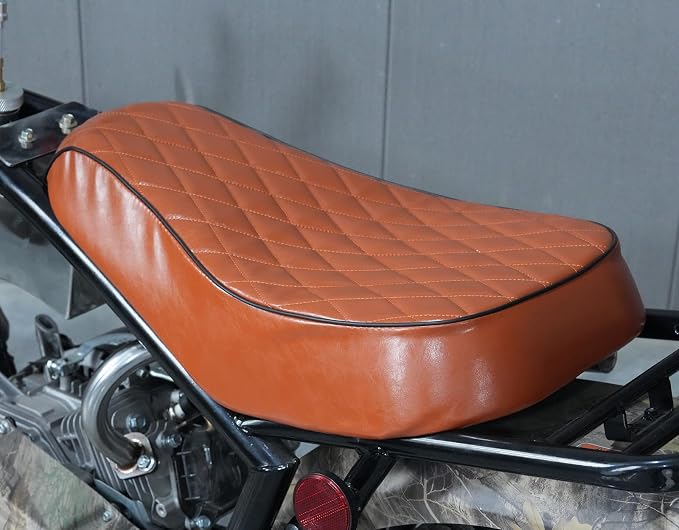 JMCHstore Brown Diamond Stitch Retro Mini bike Seat for Coleman B200R B200C B200V RB200 Realtree RT200 MEGA moto B212 MAX Cushion Replacement parts