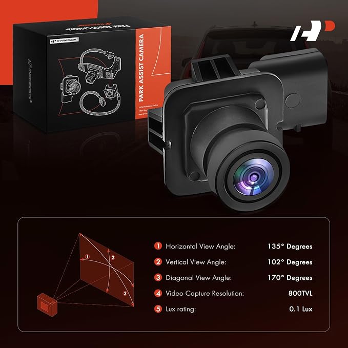 A-Premium Rear View Backup Camera Compatible with Lincoln | Parking Camera C.A.P.A. Compliant for MKZ 2017-2020 - Replace# FO1960133C, HP5Z19G490A, HP5Z-19G490-A
