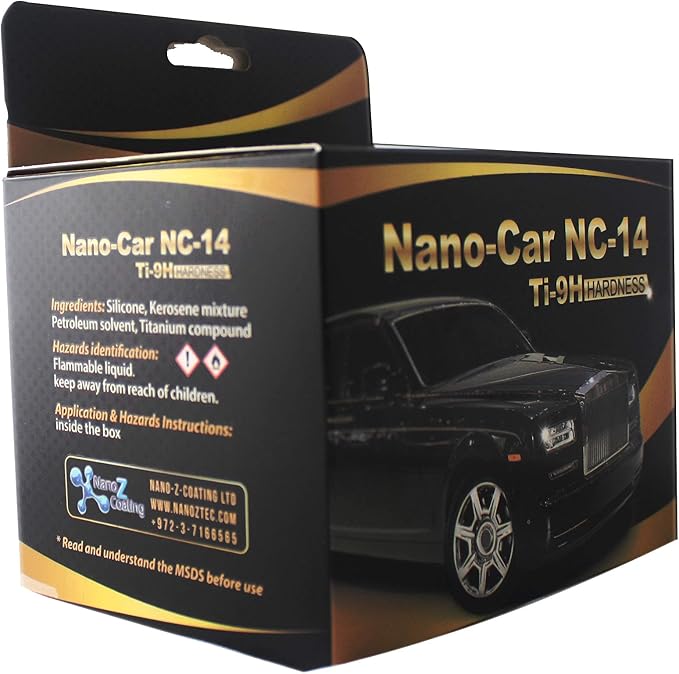Nano Car NC-14 Car Paint Protection and Sealant Water Oil Mud Repellent Transparent Coating for Restoring and Preserving Cars Exterior – Powered by Titanium Ti-9H Hardness Gold Label [2 Coats] 100mg
