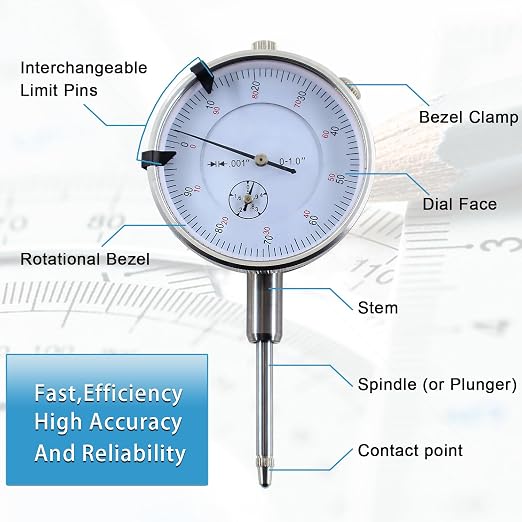 6434 Sleeve Height and Counter Bore Gauge Compatible with All Diesel Engines, Cylinder Bore Gauge Range: 0-1.00", Graduation: 0.001", Reading: 0-100