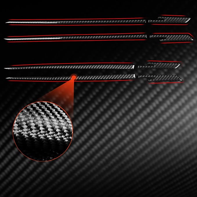 NVCNX Real Premium Carbon Fiber for Toyota Camry Accessories 2018-2024 2019 2020 2021 2022 2023 SE/LE/XSE/XLE/SE Nightshade/L/TRD Gas Hybrid Car Door Inner Panel Strip Cover Interior Trim Sticker 8PCs