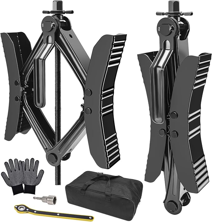 Lezcufer Camper Wheel Chock Stabilizer 2 Sets for RV Travel Trailer Heavy Duty X-Shaped RV Stabilizer Wheel Chock Anti-Move Tire Wheel Chock