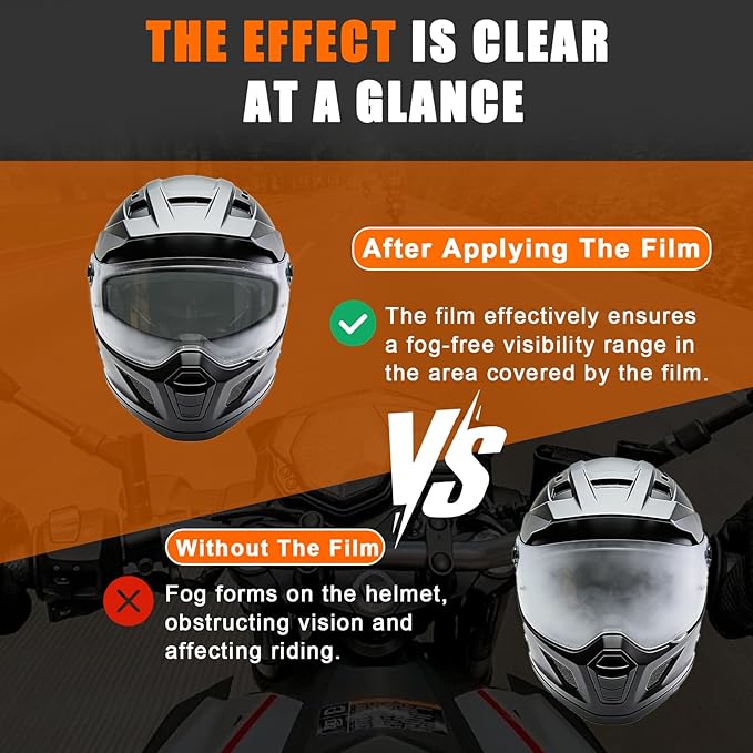 Universal Anti-Fog Film & Rainproof Film for Helmet Visor,Helmet Visor Protector Anti Fog Waterproof Sticker for Cold Mornings and Rainy Days