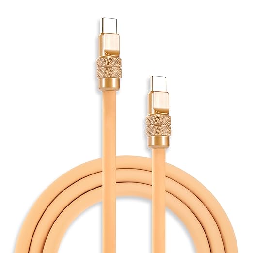 chubbycable Chubby 2.0 USB C 240W Fast Charging Cable Silicone Soft Durable USB C Cable Extra Thick Charger Cord Compatible with iPhone 17-15 Series iPad, Desert+Desert, Type-C to Type-C, 3.3FT